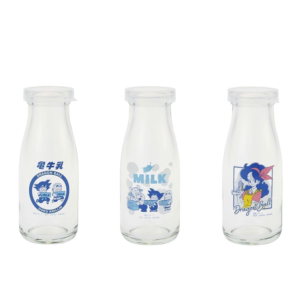 Dragon Ball- Milk Bottle Glass Set of 3-Prize (E)-Ichiban Kuji-Dragon Ball Fantastic Adventure 1 Dragon Ball- Milk Bottle Glass Set of 3-Prize (E)-Ichiban Kuji-Dragon Ball Fantastic Adventure